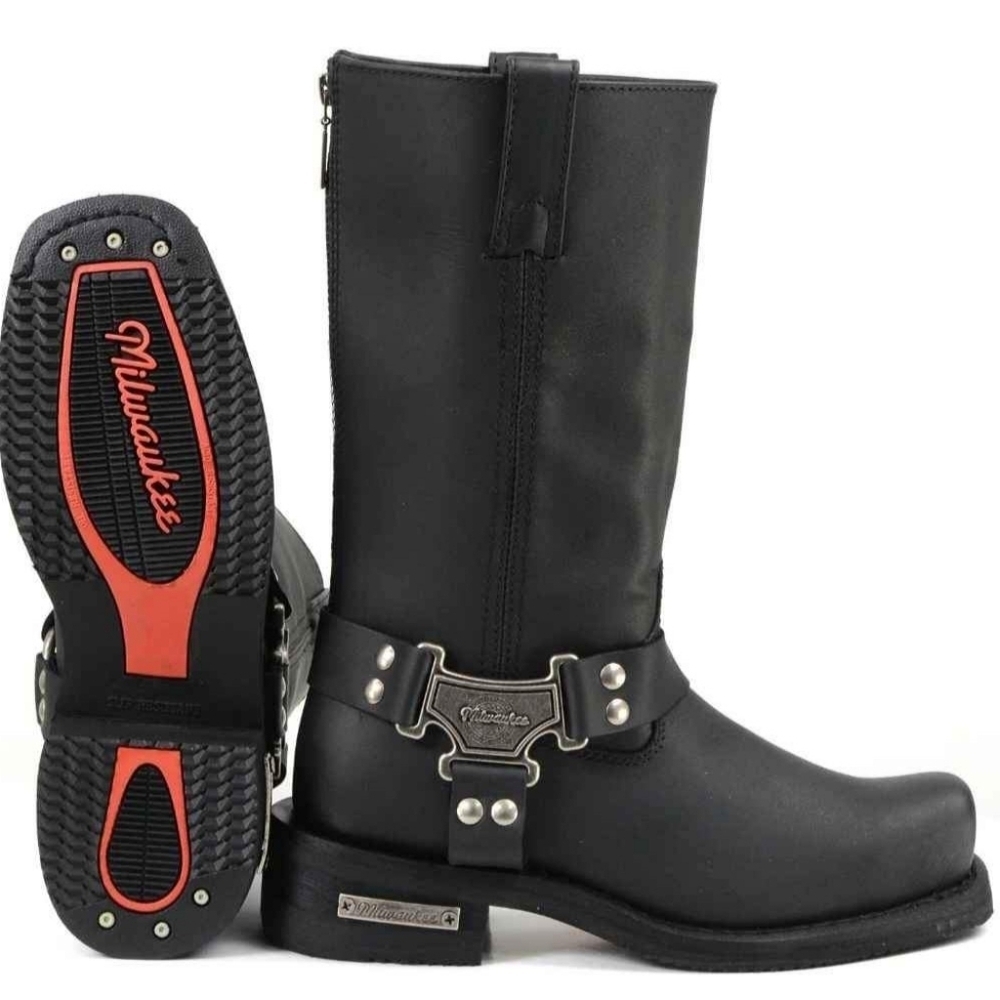 Milwaukee Motorcycle Clothing Company | MB410 | Men's Black Classic Harness Boot